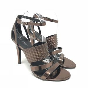 Calvin Klein Mayra bronze strappy high heel shoes